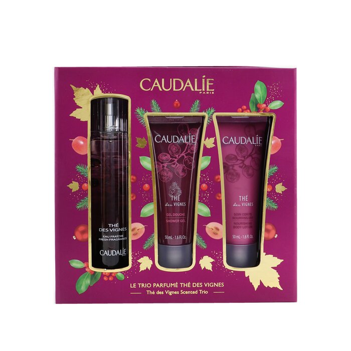 Caudalie The Des Vignes Christmas Coffret: Fresh Fragrance Spray 50ml + Gel de Ducha 50ml + Loción Corporal 50ml (Purple Line) 3pcsProduct Thumbnail