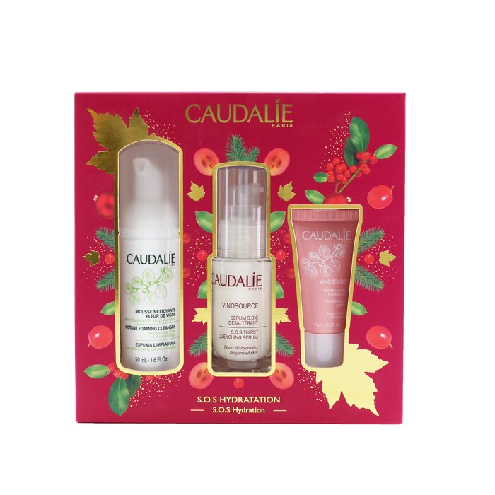 Caudalie Vinosource S.O.S Hydration Set: S.O.S Thirst-Quenching Serum סרום 30 מ&quot;ל+ Instant Foaming Cleanser קלינסר 50 מ&quot;ל+ Moisturizing Sorbet 15 מ&quot;ל 3pcsProduct Thumbnail