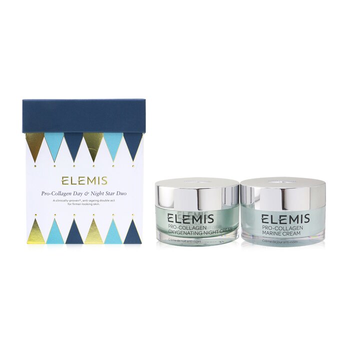 Elemis 艾麗美 Pro-Collagen Day & Night Star Duo Set: Marine Cream 50ml/1.6oz + Oxygenating Night Cream 50ml/1.6oz 2pcsProduct Thumbnail