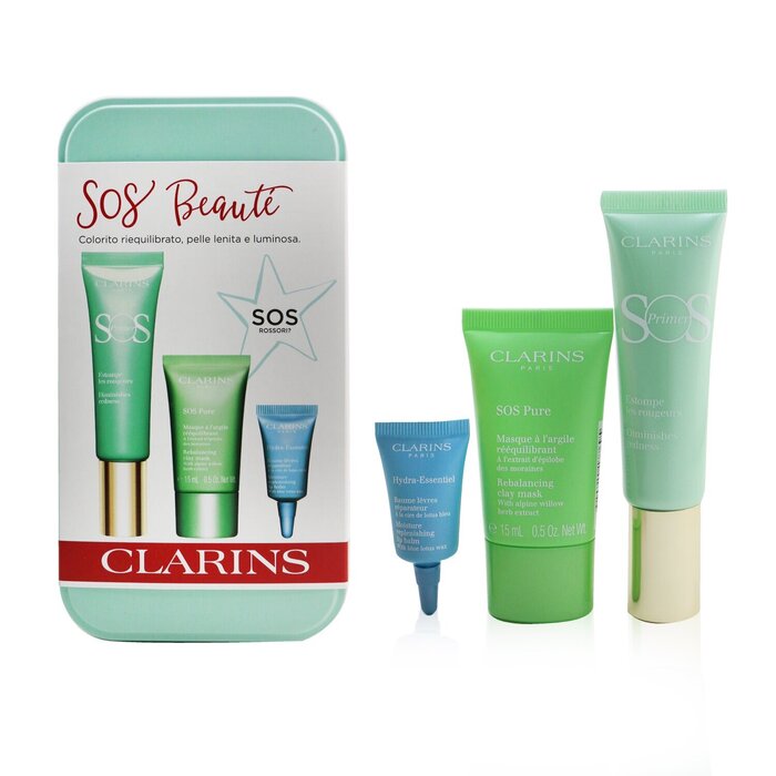 Clarins SOS Beaute Set (1x Primer 30ml + 1x Mask 15ml + 1x Lip Balm 3ml) 3pcsProduct Thumbnail