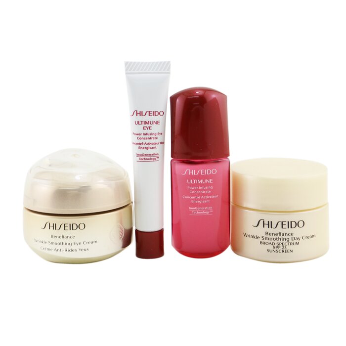 Shiseido Velvety Eye Delights Set: Benefiance Eye Cream 15ml + Ultimune Concentrate 10ml + Benefiance Day Cream SPF 23 30ml + Ultimune Eye Concentrate 5ml - סט לעיניים 4pcsProduct Thumbnail