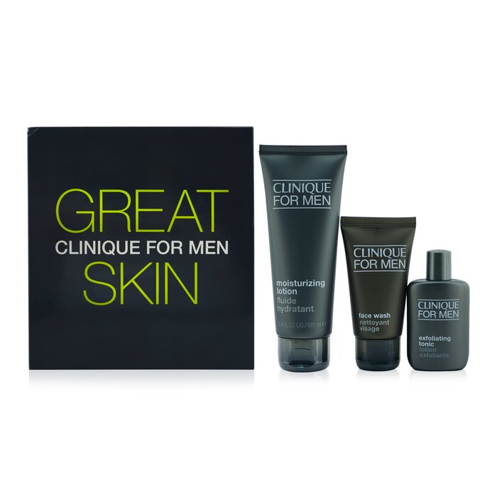 Clinique Great Skin For Men Набор для Нормальной и Сухой Кожи: Средство для Умывания 50мл + Отшелушивающий Тоник 30мл + Увлажняющий Лосьон 100мл 3pcsProduct Thumbnail