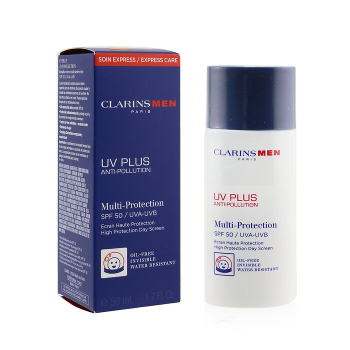 Clarins Clarinsmen UV Plus Anti-Pollution Multi-Protection SPF 50 UVA-UVB (High Protection Day Screen, Oil-Free, Invisible & Water Resistant) 50ml/1.7ozProduct Thumbnail