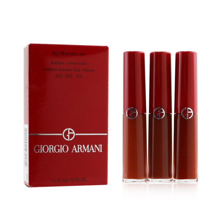 Giorgio Armani مجموعة Lip Maestro Intense Velvet Color (أحمر شفاه سائل صغير عدد 3) 3x3.5ml/0.12ozProduct Thumbnail