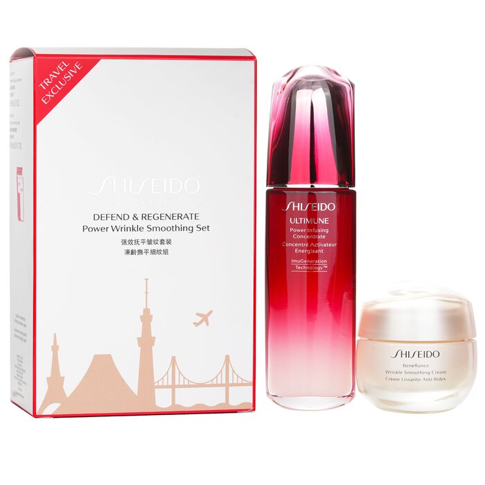 Shiseido Set Defend & Regenerate Power Wrinkle Smoothing: Ultimune Concentrado N Infundidor de Poder 100ml + Benefiance Crema Suavizante de Arrugas 50ml 2pcsProduct Thumbnail