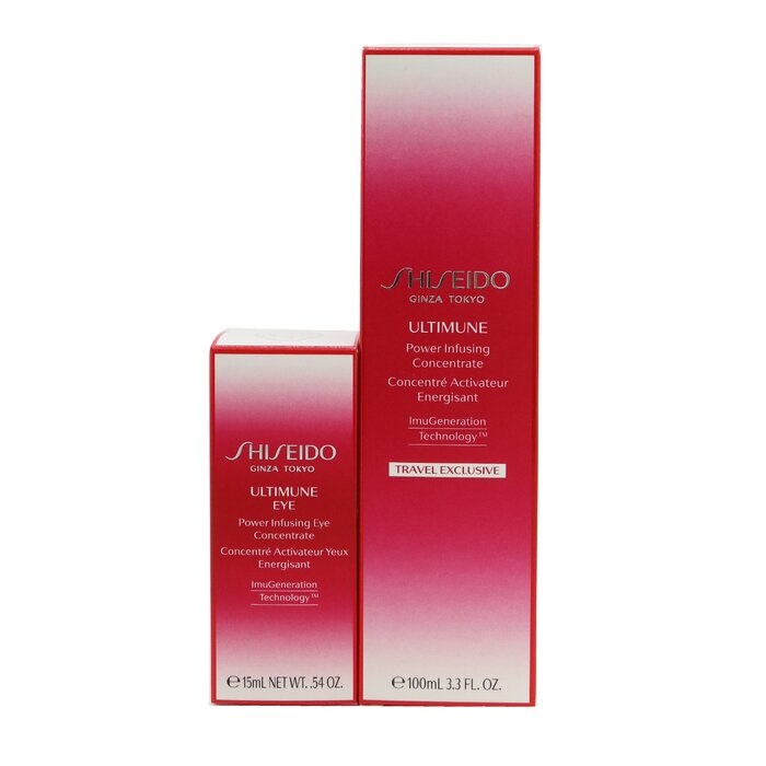 Shiseido Ultimune Power Infusing Set For Face & Eyes Set: Face Concentrate 100ml + Eye Concentrate 15ml - סט רכזים לפנים ולעיניים 2pcsProduct Thumbnail