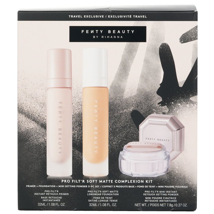 Fenty Beauty by Rihanna Pro Filt'R Soft Matte Complexion Kit: Foundation 32ml + Primer 32ml + Instant Retouch Setting Powder 7.8g  3pcsProduct Thumbnail