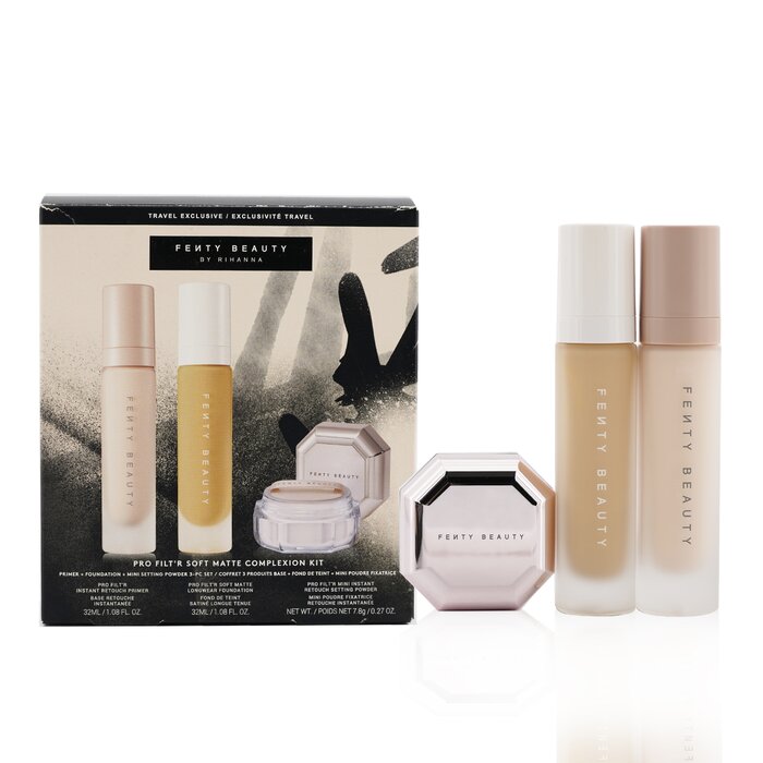 Fenty Beauty by Rihanna Pro Filt'R Soft Matte Complexion Kit: Foundation 32ml + Primer 32ml + Instant Retouch Setting Powder 7.8g 3pcsProduct Thumbnail