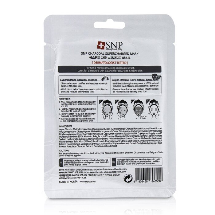 SNP Charcoal Supercharged Mask (Purifying) (Exp. Date 08/2021) 10x25ml/0.84ozProduct Thumbnail