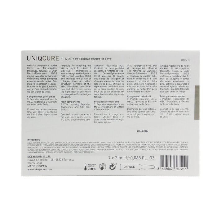 SKEYNDOR Uniqcure 8H Night Repairing Concentrate (For Damaged Skin & With Signs Of Ageing) 7x2ml/0.068ozProduct Thumbnail