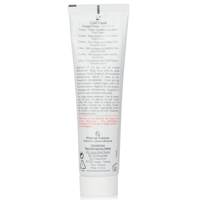 Avene Cold Cream - For Very Dry Sensitive Skin 100ml/3.3ozProduct Thumbnail