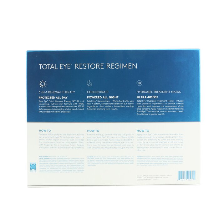 Colorescience 色彩科學  Total Eye Restore Regimen: 3-In-1 Renewal Therapy SPF35 7ml+ Concentrate 8ml+ Hydrogel Treatment Mask... (Exp. Date: 06/2021) 14pcsProduct Thumbnail