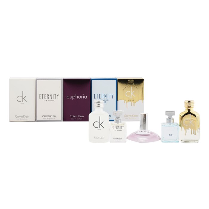 Calvin Klein Deluxe Fragrance Travel Collection: CK One EDT 10ml + CK One Gold EDT 10ml + Eternity EDP 5ml + Eternity Air EDP 5ml + Euphoria EDP 4ml (Box Slightly Damaged) 5pcsProduct Thumbnail