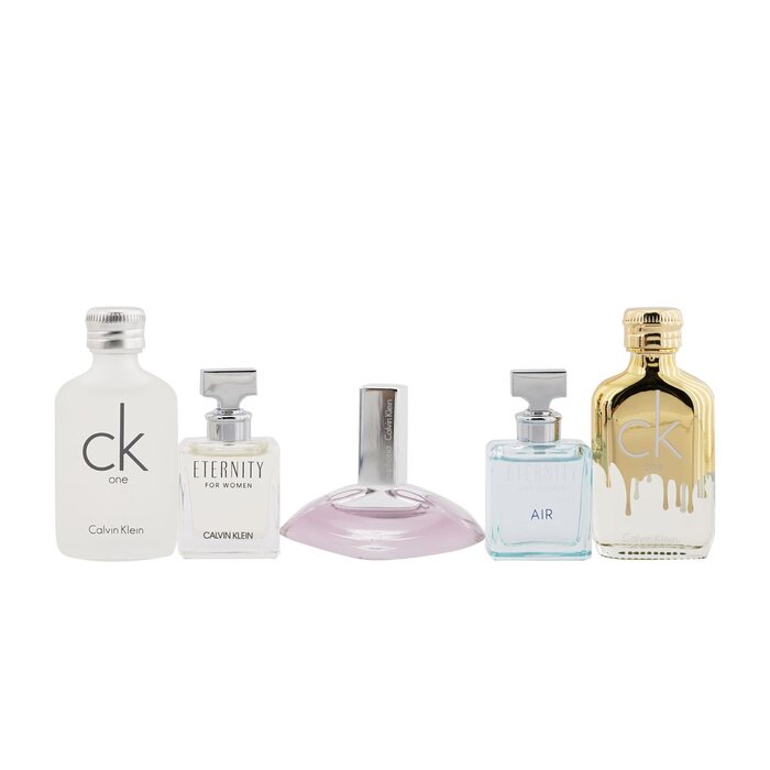 Calvin Klein CK 卡爾文·克雷恩 (卡文克萊) Deluxe Fragrance Travel Collection: CK One EDT 10ml + CK One Gold EDT 10ml + Eternity EDP 5ml + Eternity Air EDP 5ml + Euphoria EDP 4ml (Box Slightly Damaged) 5pcsProduct Thumbnail