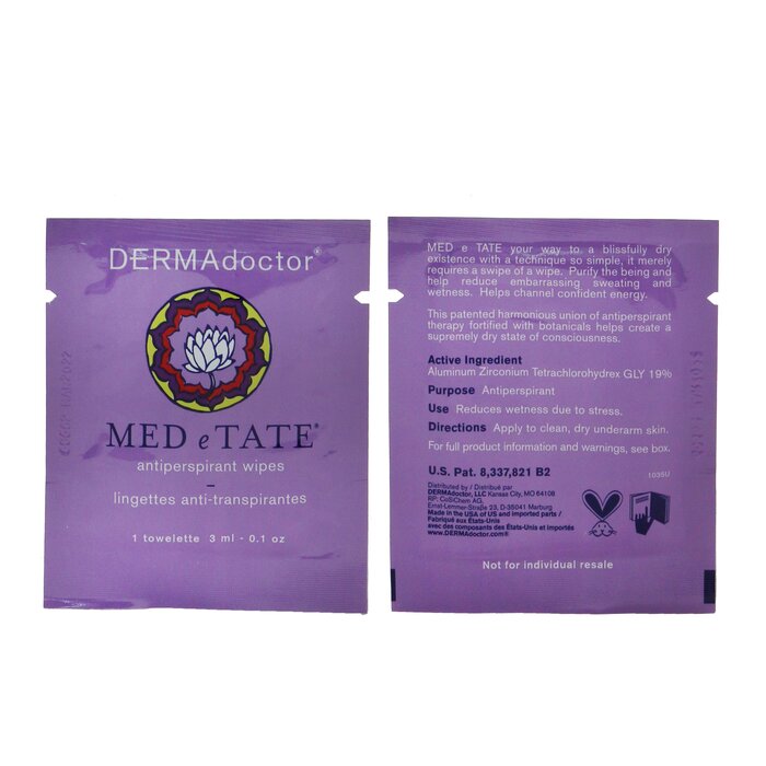 DERMAdoctor MED e TATE Antiperspirant Wipes (Box Slightly Damaged) 30 PackettesProduct Thumbnail