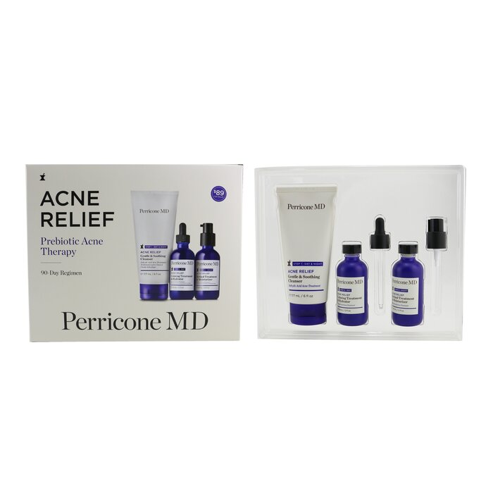 Perricone MD Acne Relief Prebiotic Acne Therapy - 90 Day Regimen Set: Cleanser 177ml + Hydrator 59ml + Moisturizer 59ml 3pcsProduct Thumbnail