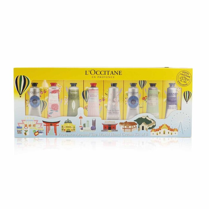 L'Occitane Provence Around The World Hand Cream Kit de 8: (2x Manteiga de Karité + 1x Rosa, Flor de Cerejeira, Lavanda, Peônia, Amêndoa, Verbena) 30ml/1oz 8x30ml/1ozProduct Thumbnail