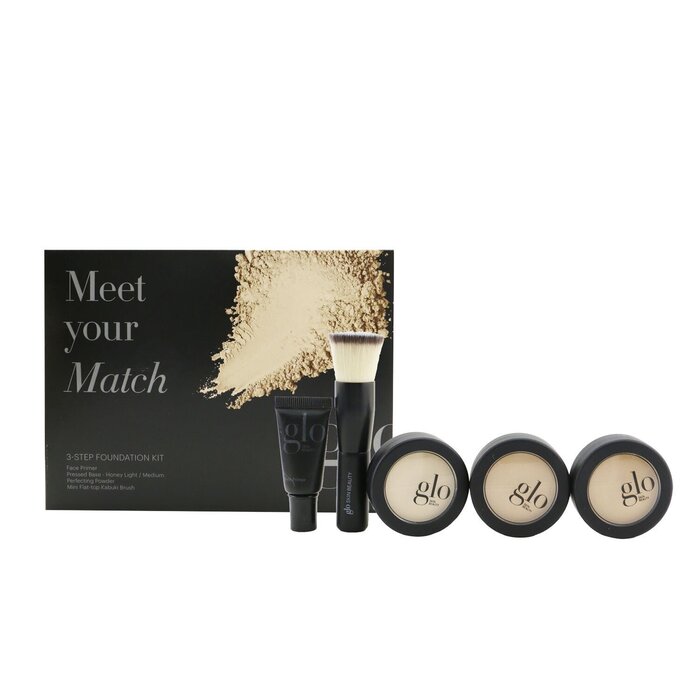 Glo Skin Beauty مجموعة أساس الخطوة Meet Your Match 3 Step Foundation Kit (Face Primer + 2x Pressed Base + Perfecting Powder + Mini Kabuki Brush) 5pcsProduct Thumbnail