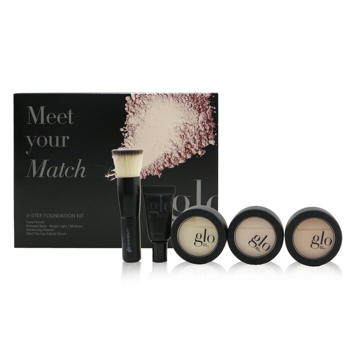 光耀美肌 Glo Skin Beauty Meet Your Match 3 Step Foundation Kit (Face Primer+ 2x Pressed Base+Perfecting Powder+Mini Kabuki Brush) 5pcsProduct Thumbnail