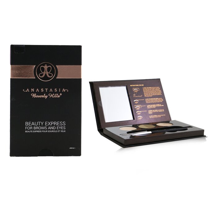 Anastasia Beverly Hills 阿納斯塔西婭比佛利山莊 Beauty Express For Brows & Eyes Kit (Brow Powder Duo + Brow Wax Cream + Eyeshadow Duo + Stencils + Brush) 5pcsProduct Thumbnail