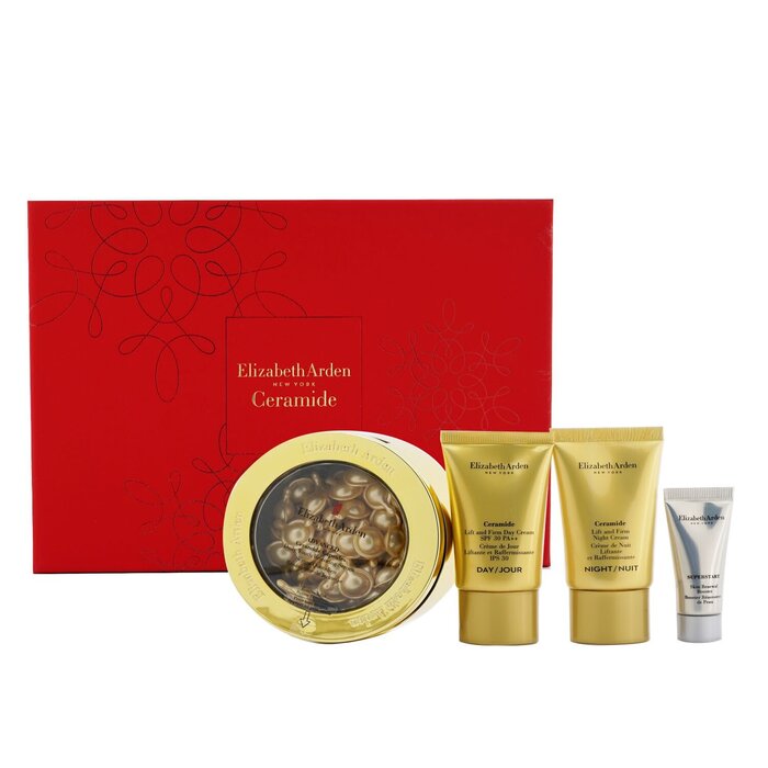 Elizabeth Arden Set Ceramide Cápsulas Restauradoras de Juventud: Cápsulas 60 Cápsulas + Crema de Día SPF 30 15ml + Crema de Noche 15ml + Impulsador Renovador de Piel 4pcsProduct Thumbnail