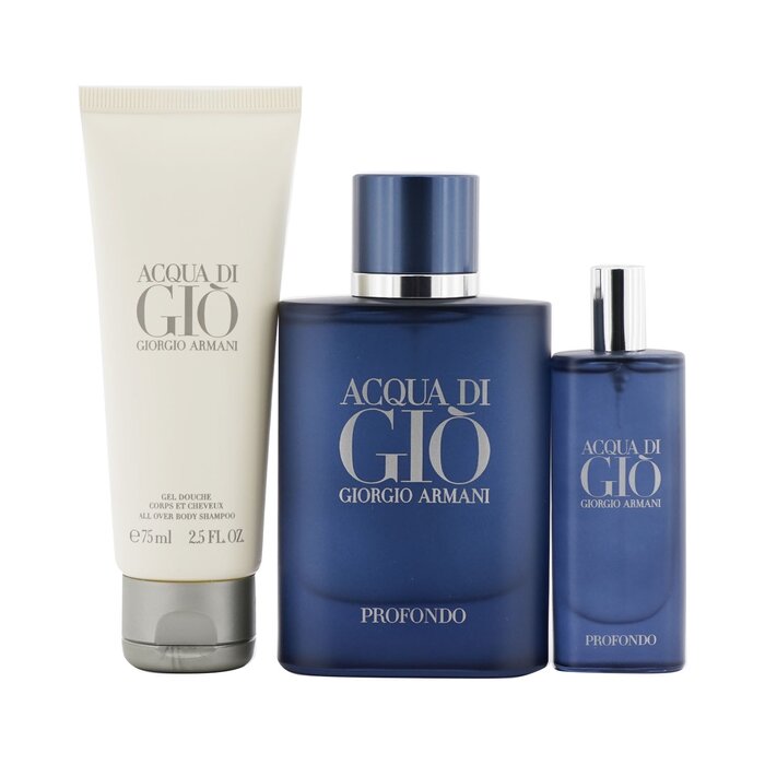 ジョルジオ アルマーニ Giorgio Armani Acqua Di Gio Profondo Coffret: Eau De Parfum Spray 75ml/2.5oz + Eau De Parfum Spray 15ml/0.5oz + All Over Body Shampoo 75ml/2.5oz 3pcsProduct Thumbnail