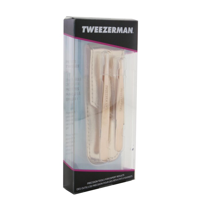 Tweezerman Rose Gold Petite Tweeze Set (1x Slant Tweezer, 1x Point Tweezer) 2pcs+bagProduct Thumbnail