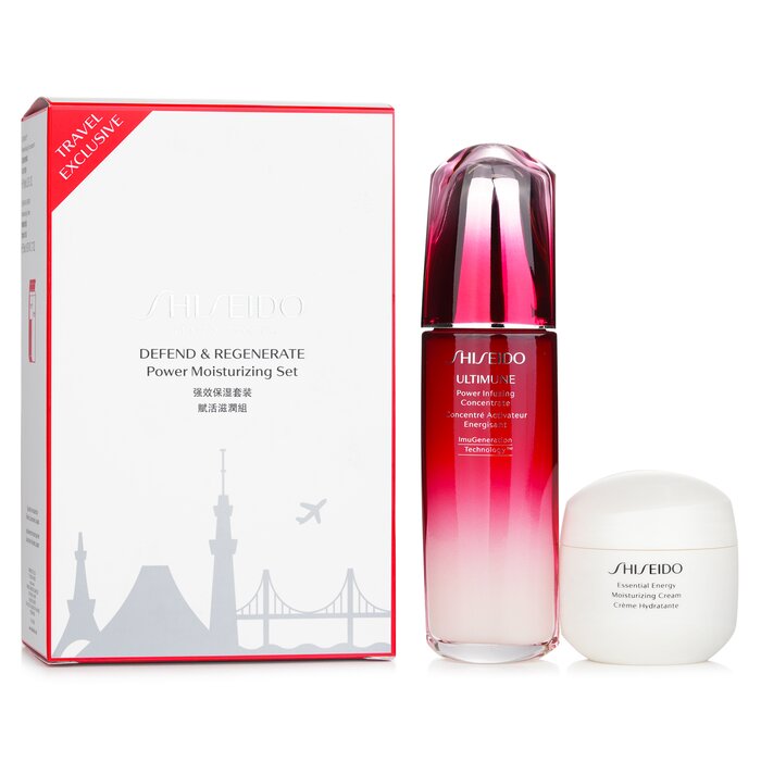 Shiseido Defend & Regenerate Power Moisturizing Set: Ultimune Power Infusing Concentrate N 100ml + Essential Energy Moisturizing Cream 50 ml  2pcsProduct Thumbnail
