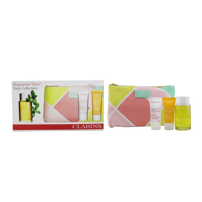 Clarins 克蘭詩 (嬌韻詩) Tonic Collection: Tonic Body Treatment Oil 100ml+ Exfoliating Body Scrub 30ml+ Tonic Bath & Shower Concentrate 30ml+ Bag 3pcs+1bagProduct Thumbnail