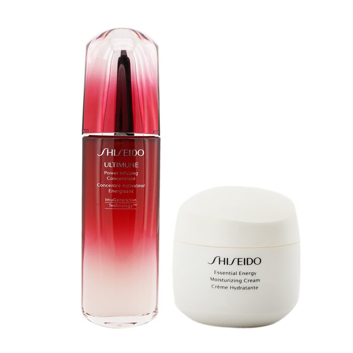 Shiseido Defend & Regenerate Power Moisturizing Set: Ultimune Power Infusing Concentrate N 100ml + Essential Energy Moisturizing Cream 50 ml - סט של רכז וקרם לחות (קופסה מעט פגומה) 2pcsProduct Thumbnail