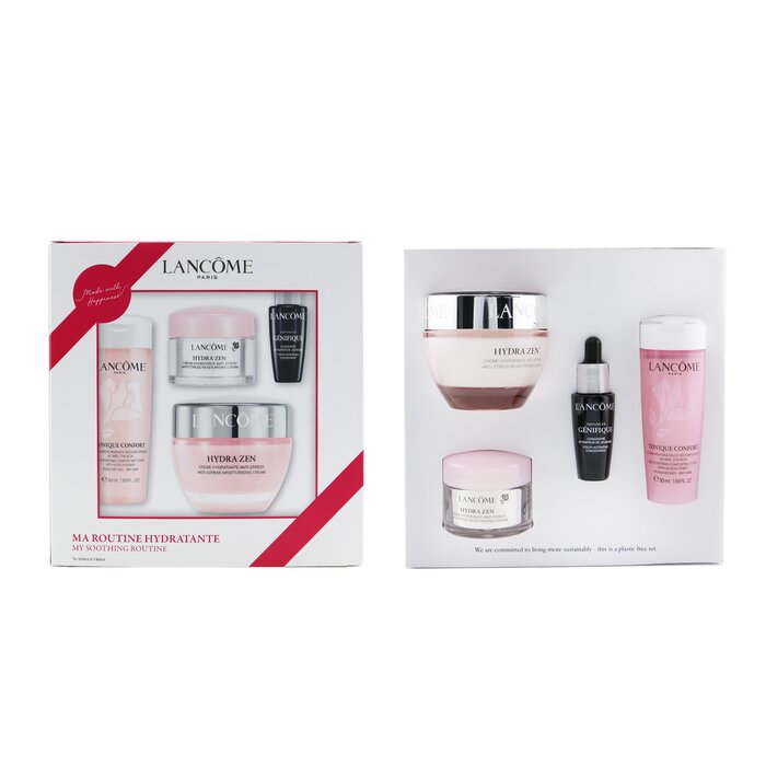 Lancome My Soothing Routine Set: Confort Tonique 50ml + Hydra Zen  Anti-Stress Moisturizing Cream 15ml + Hydra Zen Anti-Stress Moisturizing  Cream 50ml + Genifique Advanced Youth Activating Concentrate 10ml 4pcs -  Sets