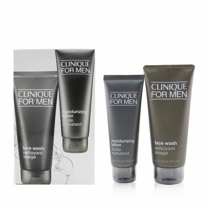 Clinique Men Cleanser + Hydrate 2-Pieces Set: Face Wash 200ml + Moisturizing Lotion 100ml סט קלינסר וקרם לחות 2pcsProduct Thumbnail