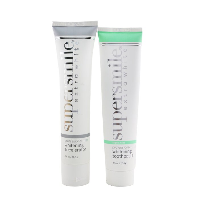 Supersmile Extra White Professional Extra Whitening System (Deluxe Travel) - Triple Mint : Accelerator 70.8g + Toothpaste 70.8g 2x70.8g/2.5ozProduct Thumbnail