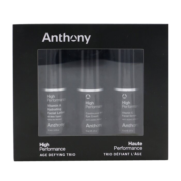 Anthony Set Desafiador de Edad de Alto Rendimiento Trío: Suero Facial de Vitamina C 15ml + Loción Facial de Vitamina A 15ml + Crema de Ojos 15ml 3x15ml/0.5ozProduct Thumbnail