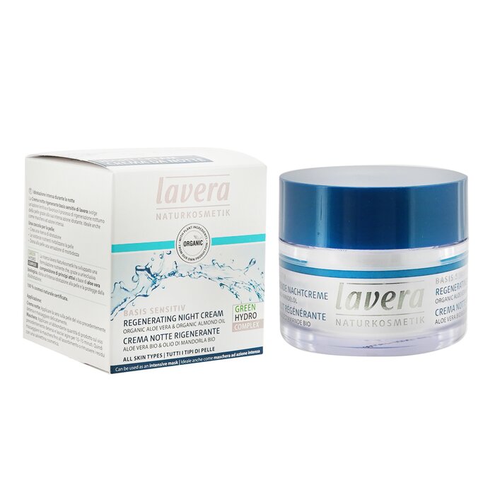 Lavera Basis Sensitiv Regenerating Night Cream - Organic Aloe Vera & Organic Almond Oil (For All Skin Types) (Exp. Date 09/2021) 50ml/1.6ozProduct Thumbnail