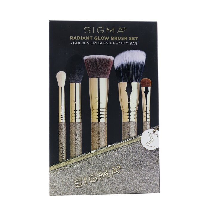Sigma Beauty Radiant Glow Brush Set (5x Golden Brush, 1x Bag) 5pcs+1bagProduct Thumbnail
