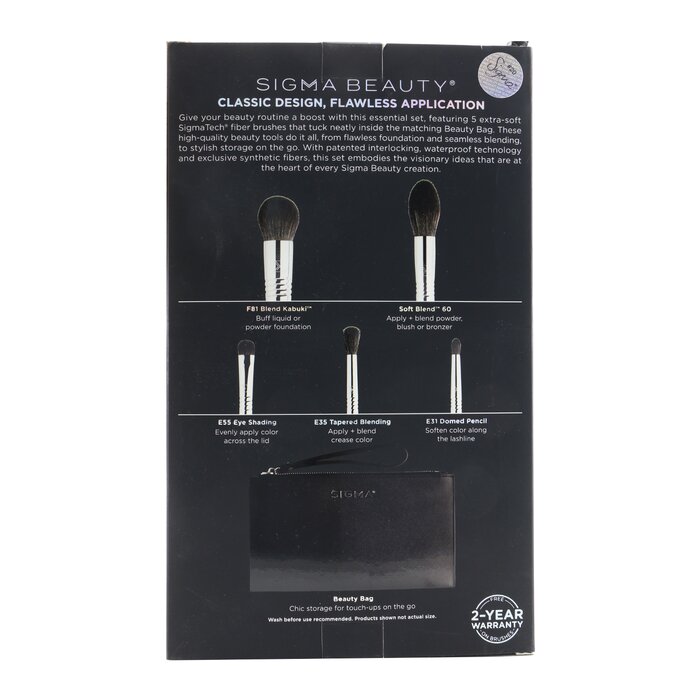 Sigma Beauty Signature Brush Set (5x Premium Brush, 1x Bag) 5pcs+1bagProduct Thumbnail