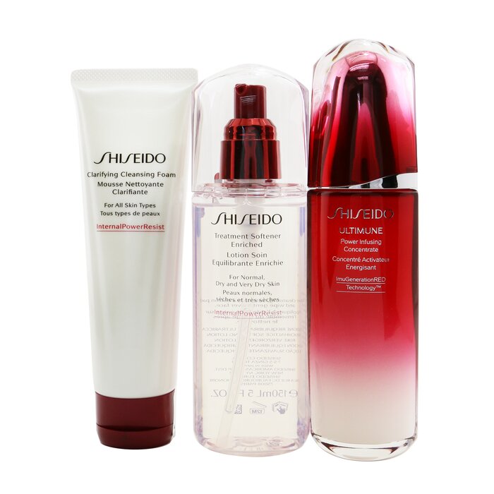 Shiseido Set Ultimune Defend Cuidado Diario: Ultimune Concentrado Infundidor de Poder 100ml + Espuma Limpoadora Clarificante 125ml + Tratamiento Suavizante Enriquecido 150ml 3pcsProduct Thumbnail
