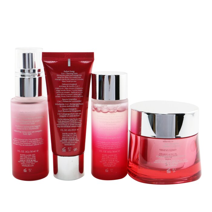 Estee Lauder Nutritious Super-Pomegranate Reveal A Rosy Radiance Set: Moisture Creme+ Milky Lotion Light+ Lotion Light+ Cleansing Foam...(Box Slightly Damaged) 4pcs+2bagsProduct Thumbnail