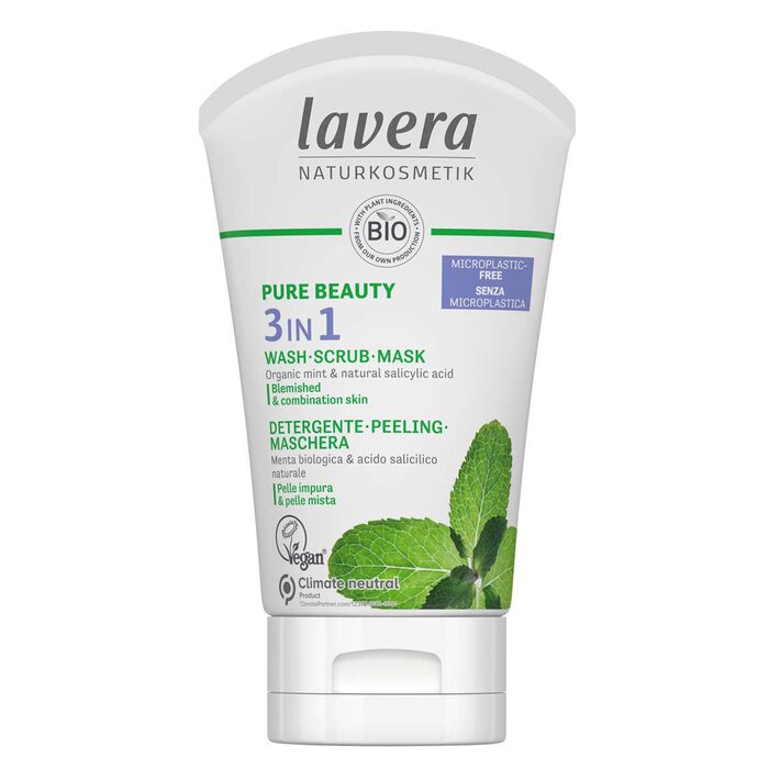 Lavera ماسك منظف فرك وغسول 3 بـ1 Pure Beauty - للبشرة الشائبة والمختلطة 125ml/4ozProduct Thumbnail