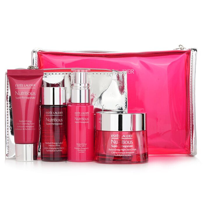 Estee Lauder Nutritious Super-Pomegranate Nourish All Night Set: Night Creme+ Milky Lotion+ Lotion Intense Moist+ Cleansing Form... 4pcs+2bagsProduct Thumbnail