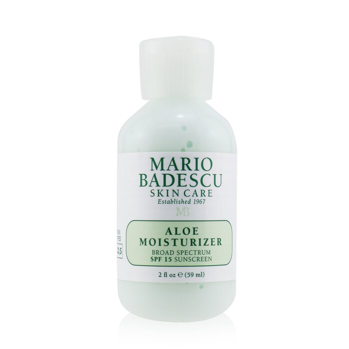 Mario Badescu Aloe Moisturizer SPF 15 - For Combination/ Oily/ Sensitive Skin Types (תאריך תפוגה 10/2021) קרם לחות לעור מעורב, שמן או רגיש 59ml/2ozProduct Thumbnail