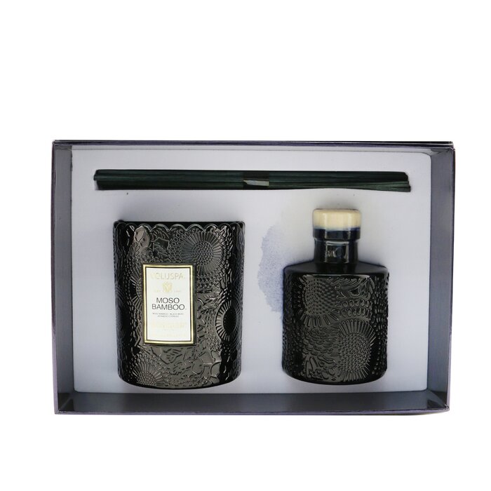 Voluspa Scalloped Edge Candle & Reed Diffuser Coffret - Moso Bamboo 2pcsProduct Thumbnail