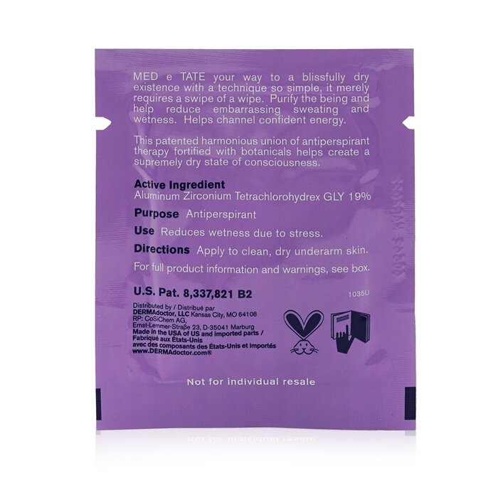 DERMAdoctor 德瑪醫生  MED e TATE Antiperspirant Wipes (Exp. Date: 03/2022) 30 PackettesProduct Thumbnail