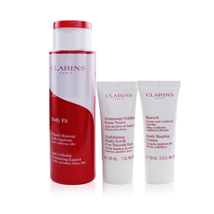 Clarins Beautiful Body Set: Body Fit 200ml+ Body Shaping Cream 30ml+ Exfoliating Body Scrub 30ml מארז לגוף יפה 3pcsProduct Thumbnail