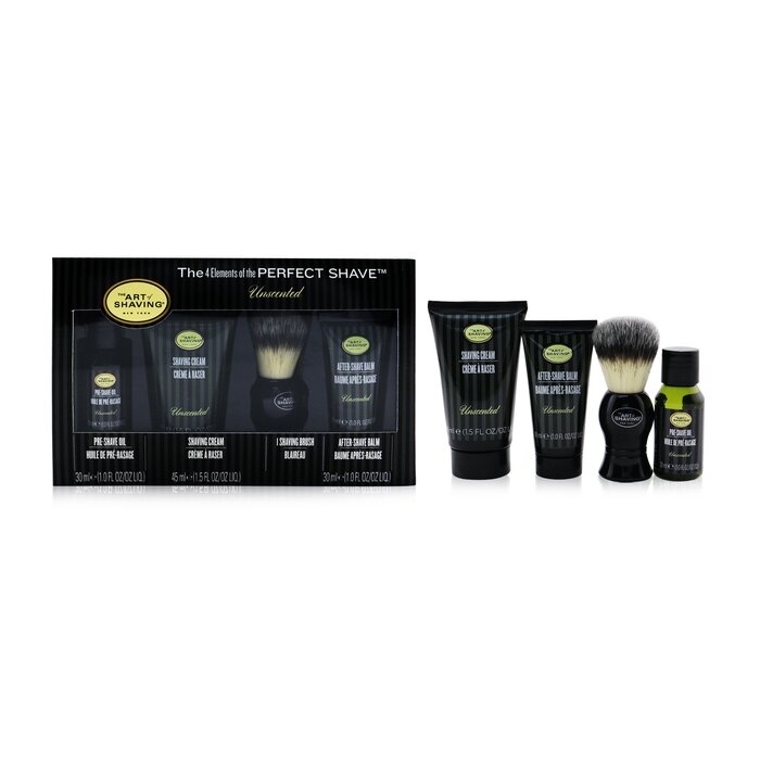 The Art Of Shaving 刮鬍學問  The 4 Elements Of The Perfect Shaving 4-Pieces Kit - Unscented: Pre-Shave Oil 30ml + Shaving Cream 45ml + After-Shave Balm 30ml + Shaving Brush 4pcsProduct Thumbnail