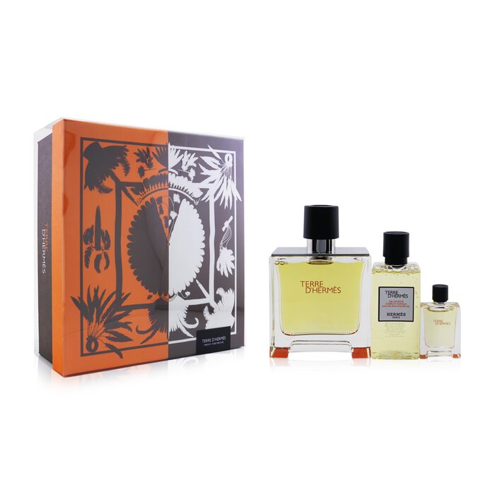 Hermes Terre D'Hermes Coffret: Pure Parfum Spray 75ml/2,53oz + Αφρόλουτρο μαλλιών και σώματος 40ml/1,35oz + Pure Parfum Spray 5ml/0,17oz 3pcsProduct Thumbnail