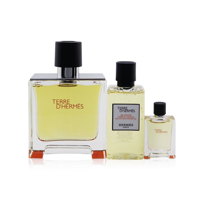 Hermes Terre D'Hermes Coffret: Pure Parfum Spray 75ml/2.53oz + Gel de Ducha Cabello & Cuerpo 40ml/1.35oz + Pure Parfum Spray 5ml/0.17oz 3pcsProduct Thumbnail
