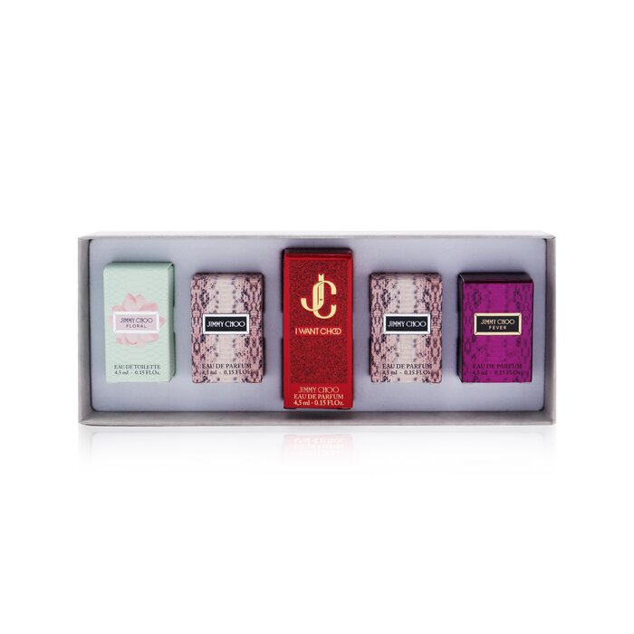 Jimmy Choo Miniatures Coffret: 2x Eau De Parfum, I Want Choo Eau De Parfum, Fever Eau De Parfum, Floral Eau De Toilette 5x4.5ml/0.15ozProduct Thumbnail