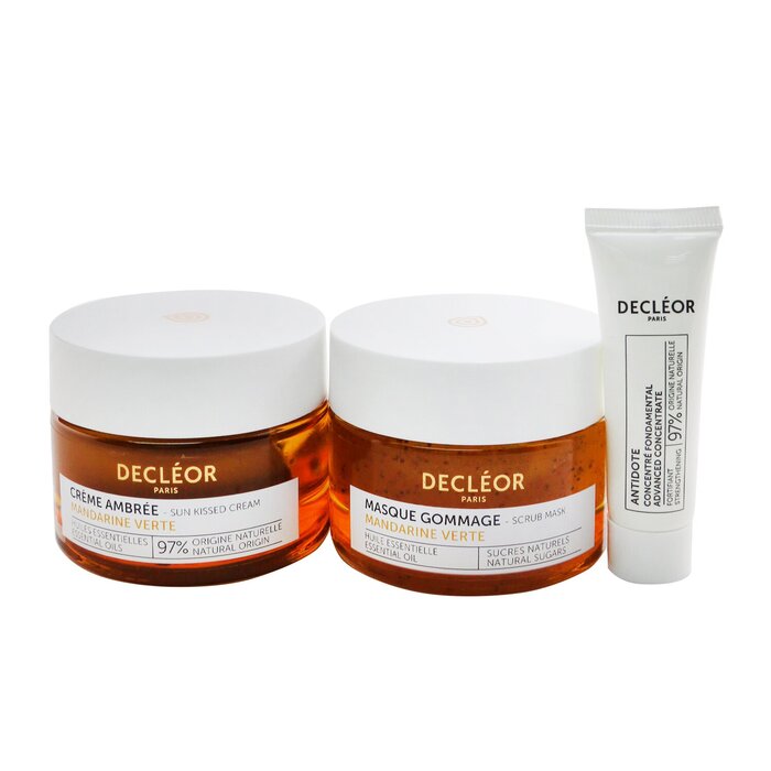 Decleor Mission Glow Green Mandarin Set: Sun-Kissed Cream 50ml+ Scrub Mask 50ml+ Antidote Advanced Concentrate 10ml 3pcsProduct Thumbnail